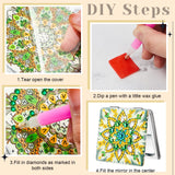 Marsui 4 Pcs Diamond Painting Compact Mirror DIY Painting Pocket Portable Folding Purse Mirror for Women Diamond Art Mom Gifts for Mother's Day Nurse Week Party Favors(Lovely) Marsui