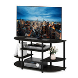 Furinno JAYA Simple Design Corner TV Stand, Espresso/Black Furinno