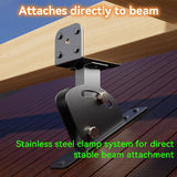 Antsky Pergola Brackets (3 Pack) 4x4 Adjustable Angles Saddle Roof Riser Brackets for Patio Cover 304 Stainless Steel Pergola Bracket kit Patio roof Riser Patio kit Black(Actual Size:3.5"×3.5") Antsky