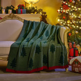 Amélie Home Christmas Throw Blanket for Couch, Reversible Pattern Christmas Tree Themed, Chenille Knit Xams Soft Cozy for Bed Home Decor Gift for Family, 50" x 60", Christmas Tree Amélie Home