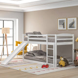 Harper&Bright Designs Twin Bunk Beds with Slide for Kids, Low Profile Bunk Beds with Built-in Ladder, No Box Spring Needed Harper & Bright Designs