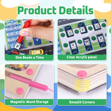 wakeInsa 2 in 1 Magnetic Color and Number Maze,Montessori Toy for 3-6 Years Old,Wooden Magnet Balls Puzzles,Toddler Busy Board Game,Preschool Learning Activities,Christmas & Birthday Gift for Kids wakeInsa