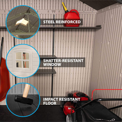 Lifetime 6402 Outdoor Storage Shed, 8 by 12.5 Feet; 2 windows - WoodArtSupply