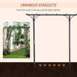 Outsunny 82'' Decorative Metal Garden Trellis Arch with Durable Steel Tubing & Elegant Scrollwork, Perfect for Weddings Outsunny