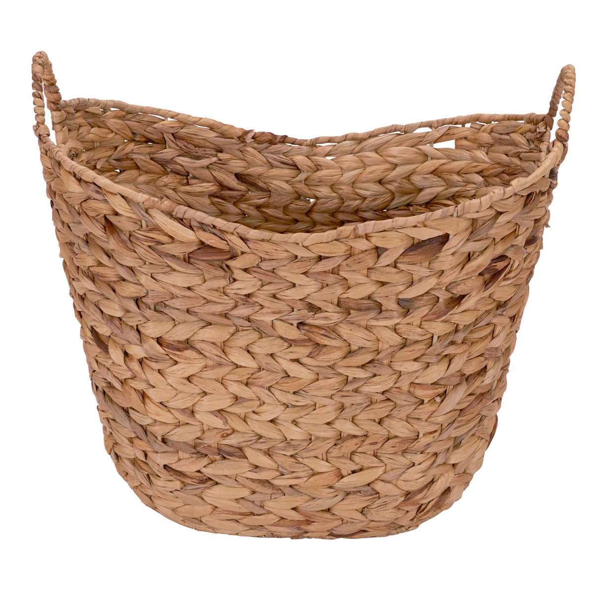 Household Essentials ML-4002 Tall Water Hyacinth Wicker Basket with Handles | Natural, Brown, Natural Household Essentials