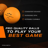 PRO SPIN Ping Pong Balls - Orange 3-Star Training Table Tennis Balls (Pack of 60) | High-Performance 40+ ABS Training Balls | Ultimate Durability for Indoor/Outdoor Ping Pong Tables PRO SPIN