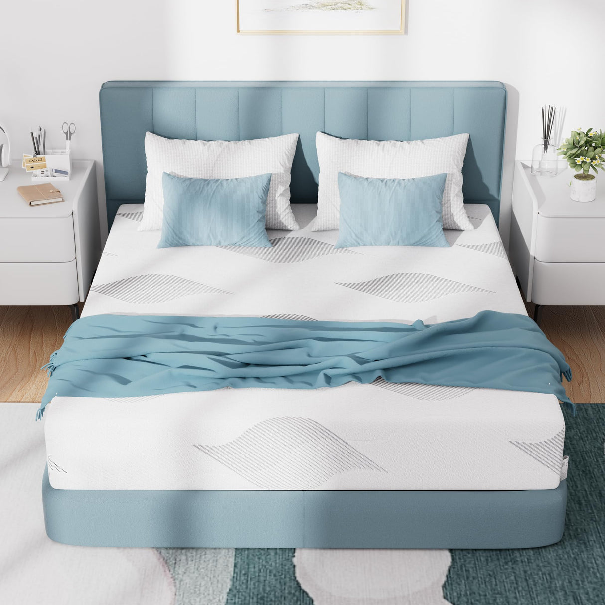 Full Size Mattress 10 Inch, Cooling Gel Memory Foam Mattresses, Removable Washable Cover, Full Mattress in a Box, Medium Firm, Cool Night Sleep & Pressure Relief, Made in The USA, CertiPUR-US Pamag pieeoo