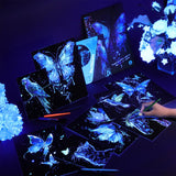 Gersoniel 8 Pack Glow in The Dark Scratch Art for Adult Rainbow Painting Paper Sheet with Pen/Cleaning Brush Noctilucent Engraving Scratchboard for Adults Gift Craft for Gift, Stress Relief Gersoniel