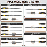 BTEC 46PCS Metal File Set,Flat File/Half-Round File/Triangle File/Round File,4PCS Large Steel Rasp Files for Metalworking,Wood File 14PCS Needle File Set,Woodworking Steel File for Metal Work BTEC