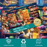 500 Piece Puzzles for Adults, Jigsaw Puzzles 500 Pieces, Puzzles 500 Pieces for Adults, Bookstore Dogs Jigsaw Puzzles, Funny Puzzles, Great Gift for Family Friends, Large Puzzles 20.5 x 15 in Nitktaia