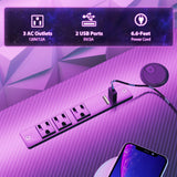 MOTPK Gaming Desk with LED Lights & Power Outlets, 47 Inch Computer Desk Gaming Table with Monitor Shelf, Gamer Desk with Carbon Fiber Texture, Kids Boys Desk Gift for Men MOTPK