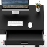 SHW Claire 40-Inch Height Adjustable Electric Standing Desk with Drawer, Black SHW