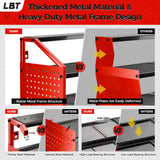 LBT Power Tool Organizer Wall Mount with Charging Station. Patented, Heavy Duty Steel, Garage 6 Drill Storage Shelf, 8 Hooks,2 Screw Boxes,6 Outlets Power Strip, Easy Install Power Tool Storage Rack. LBT