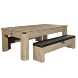 Hathaway Newport 7-ft Pool Table Combo Set with Benches - Rustic Grey with Blue Felt Hathaway