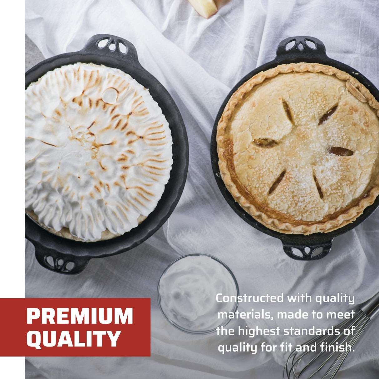 Camp Chef Cast Iron Pie Pan - True-Seasoned Cast Iron Pie Dish for Cooking & Camping Accessories - 10" Camp Chef