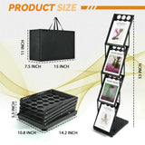 Estleys Trade Show Literature Stand Display Rack, Magazine Brochure Catalog Display Stand, Magazine Floor-Standing with Portable Oxford Bag for Office Store Exhibition Trade Show (Black) Estleys