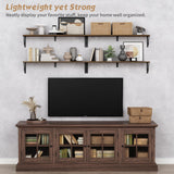 Forbena Floating Book Shelves for Wall Set of 3, 36 Inches Long Wall Bookshelf for Bedroom, Large Wood Heavy Duty Hanging Bookshelves for Books, Living Room Decor, Closet Storage (Rustic Brown) Forbena