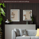 SLATPANEL Two Acoustic Wood Wall Veneer Slat Panels - Smoked Oak | 94.49” x 12.6” Each | Soundproof Paneling | Interior Sound Absorption Decor | Luxury Wood Veneer Panel | 0.78” Depth Slatpanel