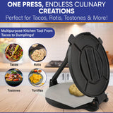 10 Inch Cast Iron Tortilla Press by StarBlue with FREE 100 Pieces Oil Paper and Digital Recipes e-book - Tool to make Indian style Chapati, Flour Tortilla, Roti StarBlue