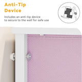 DWVO Storage Drawer with 4 Drawers - Fabric Dressers for Kids, Dresser for Bedroom, Living Room, Closets - Sturdy Steel Frame, Wooden Top & Easy Pull Fabric Bins DWVO