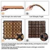 Yaheetech 27PCS Acacia Wood Interlocking Flooring Tiles Waterproof Flooring for Outdoor & Indoor Patio,Balcony,Garden,Poolside,12 × 12 in Yaheetech
