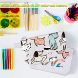 Weewooday 12 Pieces Canvas Makeup Bags for Women Plain Cosmetic Pouch with Zipper Blank DIY Bags for Travel Wedding Teacher Women Toiletry Makeup Cosmetic Stationery(White) Weewooday