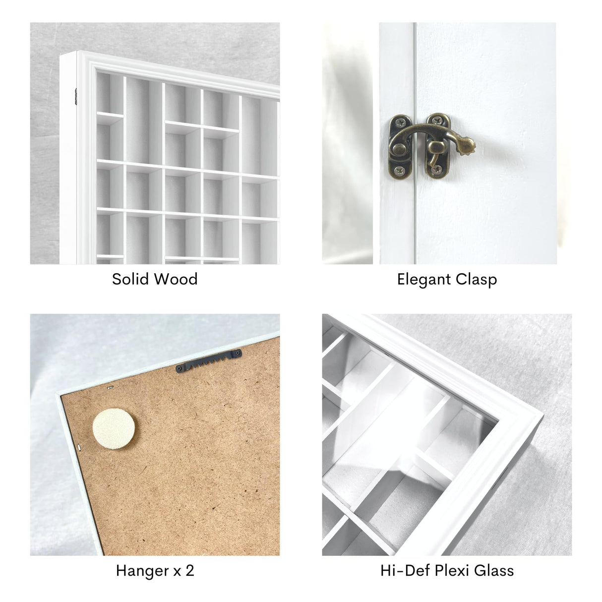 ILOT Shot Glass Display Cabinet Solid Wood - Large Display Case for Collectibles | Man Cave Accessories | UV Protection Acrylic Door | Wall Mounted ILOT