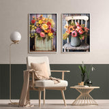 YOYA 2 Pack Diamond Painting Kits for Adults, Diamond Art Kits with Accessories & Tools, DIY Flowers 5D Diamond Painting Full Drill Gem Art Painting Kit for Home Wall Decor 12 x 16 Inch YOYA