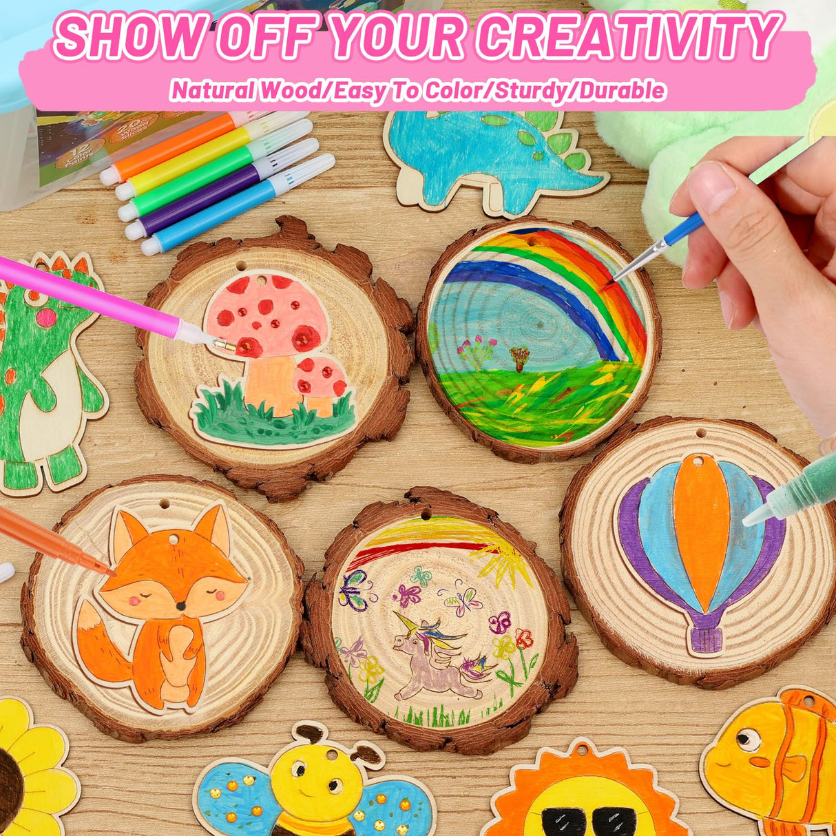 MAPVOLUT Wooden Painting Crafts Kit - Glow-in-The-Dark, Christmas Art & Craft Supplies for Kids Boy Girl Ages 8+ Christmas Birthday Party Gifts for Kids Boys Girls 8+ Years Old MAPVOLUT