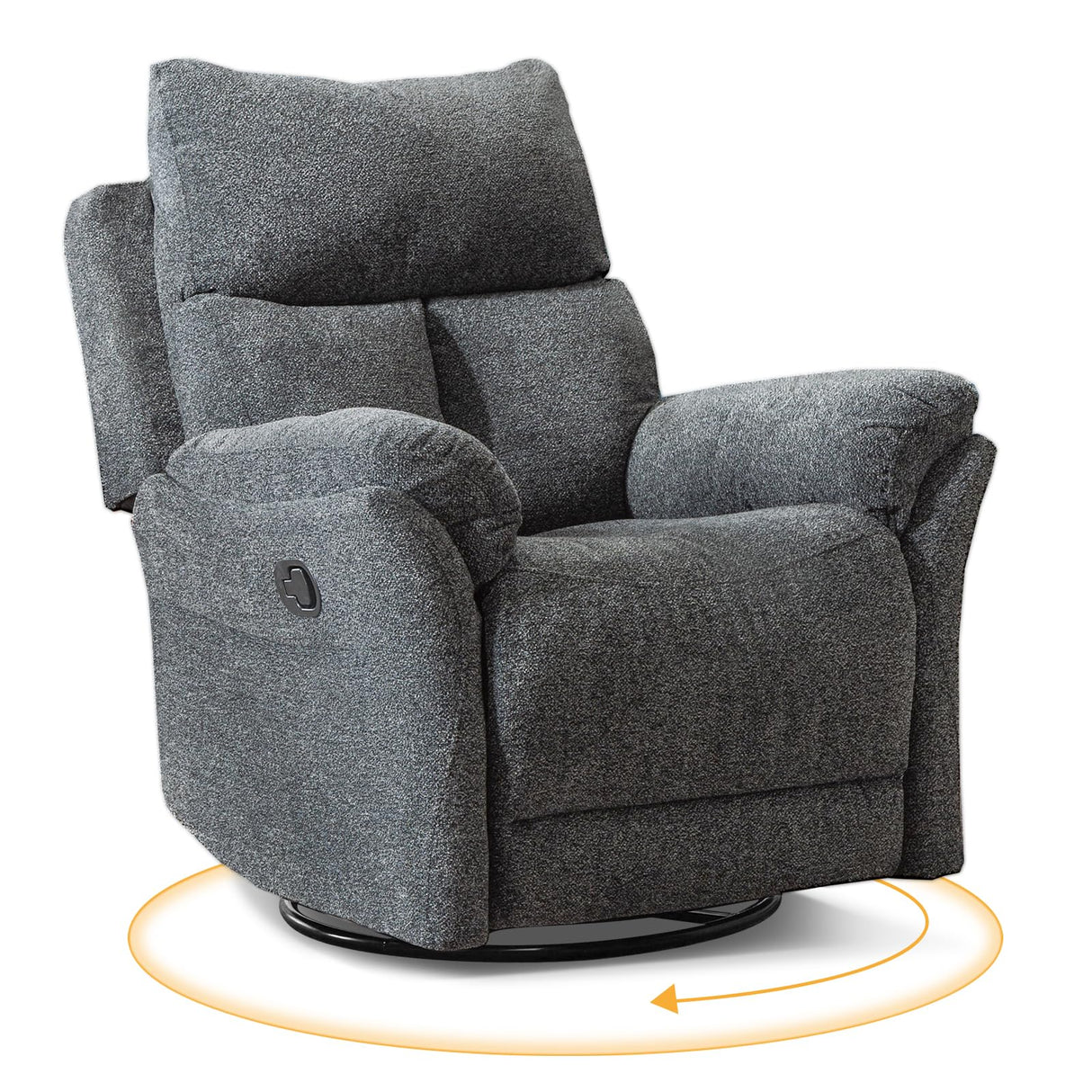 ANJ Swivel Rocker Recliner Chair Nursery Manual Glider Rocking Recliner Chairs for Adults, Small Recliners for Small Space, 360° Swivel Lazy Boy Recliner Chairs for Living Room, rv, Smoky Grey ANJ