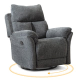 ANJ Swivel Rocker Recliner Chair Nursery Manual Glider Rocking Recliner Chairs for Adults, Small Recliners for Small Space, 360° Swivel Lazy Boy Recliner Chairs for Living Room, rv, Smoky Grey ANJ