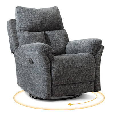 ANJ Swivel Rocker Recliner Chair Nursery Manual Glider Rocking Recliner Chairs for Adults, Small Recliners for Small Space, 360° Swivel Lazy Boy Recliner Chairs for Living Room, rv, Smoky Grey