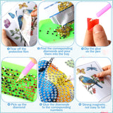 Saillong 32 Pcs Spring Diamond Painting Window Stickers Hummingbird Butterfly Flower Stained Glass Window Decals Spring Diamond Art Kits for Adults DIY Accessories Home Decor Saillong