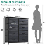 YITAHOME Dresser with 8 Drawers - Fabric Storage Tower, Organizer Unit for Bedroom, Hallway, Closets - Sturdy Steel Frame, Wooden Top & Easy Pull Fabric Bins YITAHOME