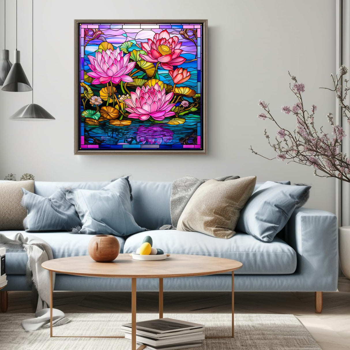 Bgraamiens Puzzle- Stained Glass Flower Puzzles for Adults 1000 Pieces, Art Puzzles，Impossible Hard Challenging Puzzles for Adults, Colorful Stained Glass Jigsaw Puzzle(Floral Blossom) Bgraamiens