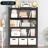 BESFUR 5-Tier Wider Garage Storage Shelves, Heavy Duty Metal Shelving Unit, Adjustable Matal Storage Shelving, 3000 lbs Capacity, for Warehouse Garage Basement, 19.7" D*47.3" W*71" H, Black BESFUR