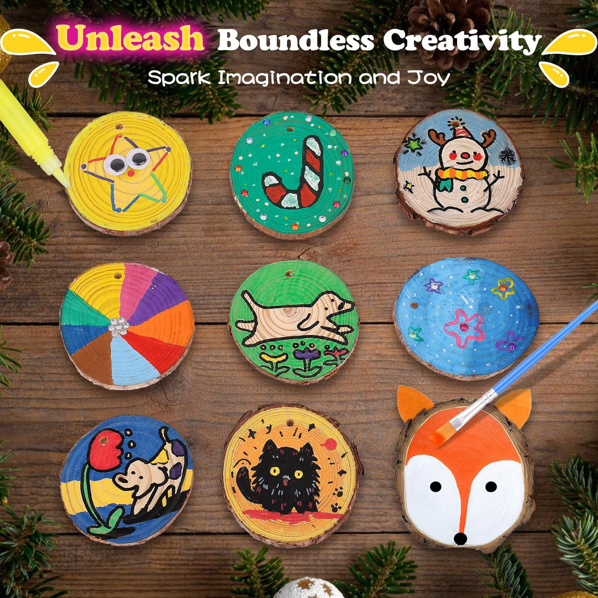 Alotwan Kids Wood Painting Kit Glow in The Dark - Arts and Crafts for Kids Ages 5-12, Easter Crafts Gifts for Girls Boys Birthday, Art Supplies for 5 6 7 8 9 10 11 12 Year Old Alotwan