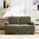 HOMYKA Loveseat Sofa, 60" Corduroy Couch with Side Pocket, Removable Pillow and Cushion Cover 2 seat Couches, Comfy Modern Small Couch for Living Room, Small Spaces, Dorms, Office, Green HOMYKA