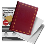 Office Werks Corporate Minute Book Binder, Maroon Leather w/Gold-Tooled Covers and Spines, Letter Size 8.5 x 11 Inches, 125 Pages/250 Sheet Capacity, 100 Minute Book Paper Included Office Werks