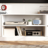 Homsee 4-in-1 Wall Unit TV Stand with Bookshelves for TVs up to 65", Modern Entertainment Center Media Console Table with Storage & Cord Management, White Homsee