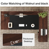 Tribesigns 78" L-Shaped Executive Desk, Large Office Desk with Drawers and Lateral File Cabinet, Business Furniture with Storage Shelves, Modern Computer Desk for Home Office, Walnut & Black Tribesigns