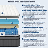 DIFAME Full Size Mattress 10 Inch, Gel Memory Foam Hybrid Firm Full Bed Mattress in a Box with Independent Pocket Spring, Pressure & Back Pain Relief, Edge Support, 100-Night Trial, CertiPUR-US DIFAME