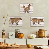 Jetec 3 Pieces Farmhouse Kitchen Signs Cow Rooster and Pig Decors 7.9 x 5.9 Inch Rustic Wooden Signs Country Wall Decorations for Kitchen Wall Decor and Home Decor (Cute Style) Jetec
