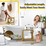 Update Adjustable Wooden Shower Benches for Inside Shower, 26.4'' Wood Shower Bench Waterproof, 440lbs Bathroom Bench with Storage, Sauna Bench for Bathroom, Shower Chairs for Seniors Adults Elderly WXCOPON