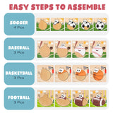 Wooden Puzzles for Toddlers 2-4 | Sports Puzzles | Wood Puzzles for Kids, Toddler Sports Toys for Toddlers, Basketball Toy, Football Toys, Baseball Toy, Soccer Toddler Puzzle 2 3 Year Old Boy Smart and Sporty