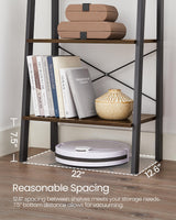 VASAGLE Ladder Shelf, 4-Tier Bookshelf, Storage Rack, Bookcase with Steel Frame, for Living Room, Home Office, Kitchen, Bedroom, Industrial Style, Rustic Dark Brown and Black ULLS44BF VASAGLE