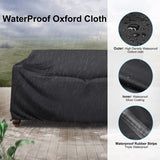 Heavy Duty Patio Sofa Cover Waterproof, Mrrihand 2-Seater Outdoor Sofa Loveseat Cover, Outdoor Patio Furniture Cover with Air Vent and Handles, 60" L×34" D×30" H, Black Mrrihand