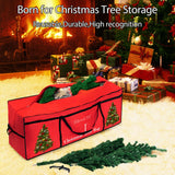 HikooLSS Christmas Tree Storage Bag 12 Ft Tall Tree Container/Holder Heavy Duty Oxford Dual Mesh Pockets,Moistureproof,Extra Large Christmas Tree Box for Big Xmas Tree Wide Opening Red(65X23X27in) HikooLSS