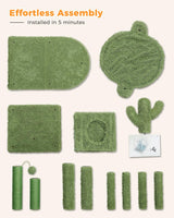 MUTTROS Cactus Cat Tree 40" Cat Tower with Large Metal Carpet Hammock, Cat Scratching Post for Indoor Cats with Condo& Dangling Ball, Green MUTTROS