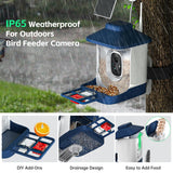 Smart Bird Feeder with Camera, 1 Year AI Camera Bird Feeders for Outdoors, Solar Powered, 2.4Ghz WiFi, 1080p Live Video Bird Feeder Camera, Nstant Arrival Alerts - Best Gifts for Bird Lovers NAVFS